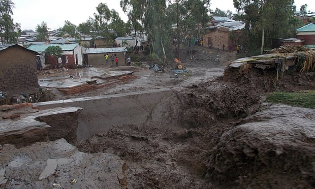 Destruction caused by flooding on the outskirts of Blantyre. The south of Malawi has been declared a disaster zone.