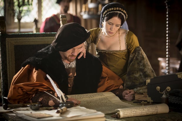 Damian Lewis and Claire Foy as King Henry VIII and Anne Boleyn in BBC2’s Wolf Hall.