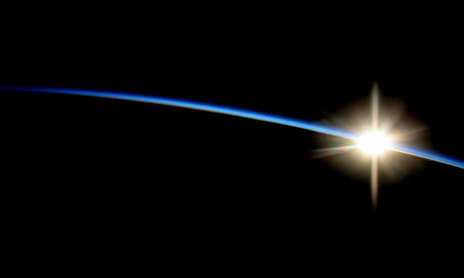sunrise over earth from the international space station