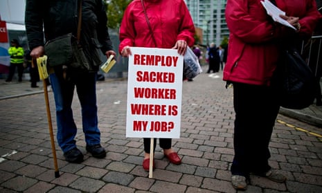 Sacked Remploy workers protesting 