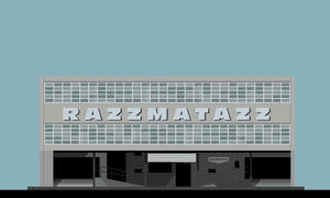 Graphic designer Pablo Benito image of Razzmatazz, a huge venue in downtown Barcelona