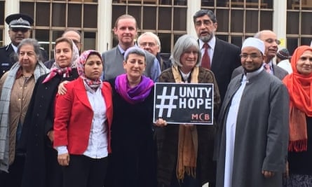 Community and religious leaders at an interfaith gathering in London