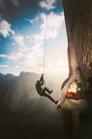 Two climbers in California’s Yosemite national park make history as they reach the summit of what has been called the world’s hardest rock climb. Kevin Jorgeson and Tommy Caldwell, seen climbing here, scaled the half-mile section of exposed granite known as the Dawn Wall on El Capitan peak.<a href="http://www.theguardian.com/us-news/gallery/2015/jan/15/conquering-el-capitan-climbers-make-history-in-californias-yosemite-national-park-in-pictures"> See more images of the climb here</a>