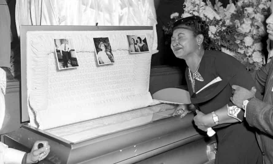Mamie Till Mobley at her son's funeral.