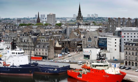Aberdeen Harbour and city skyline