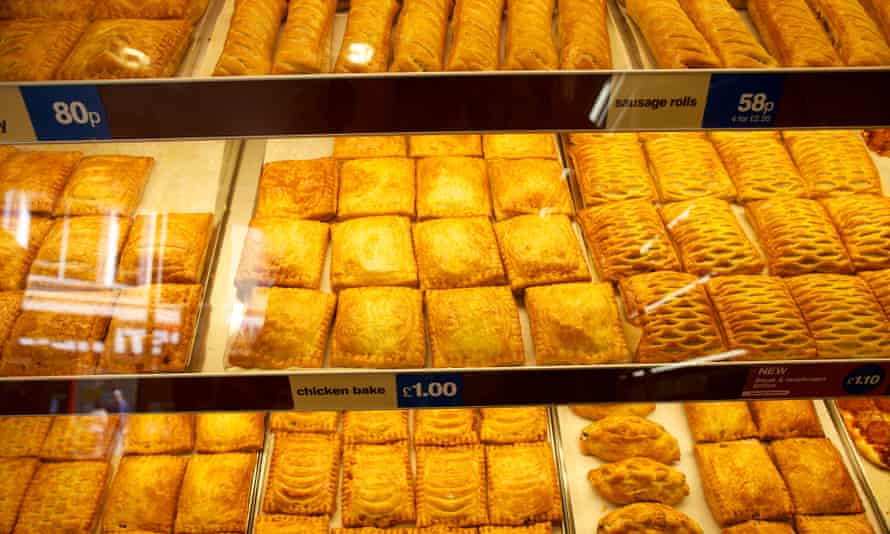 Chicken bakes, sausage rolls and pasties at Greggs.