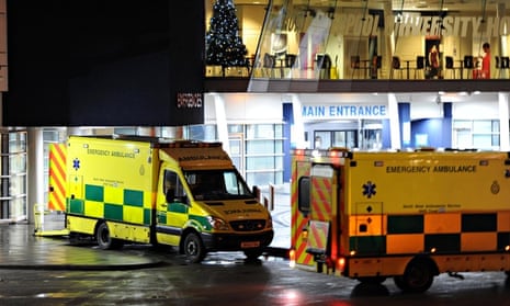 Ambulances outside Royal Liverpool Hospital