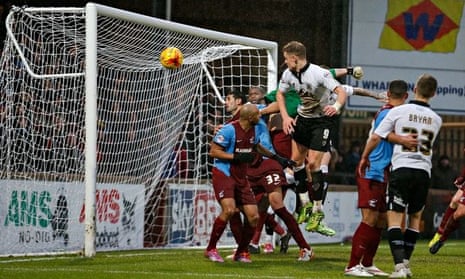 Matt Smith of Bristol City heads goalwards against Scunthorpe United in their League One encounter