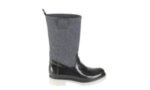 Snow boots - grey felt with patent black and white sole by Ilse Jacobsen