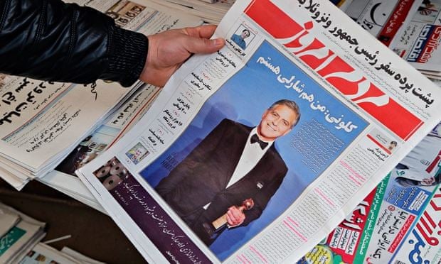 The 13 January edition of reformist daily Mardom-e Emrooz featuring George Clooney.