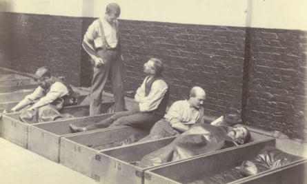 'Coffin beds' at a Salvation Army shelter in London 1900