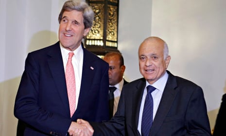 Nabil el-Araby and John Kerry