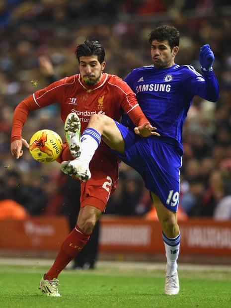 Emre Can challenges Diego Costa