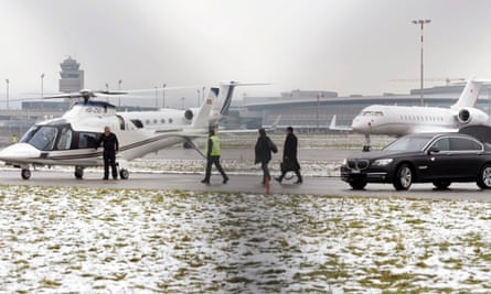 World Economic Forum attendees use air taxis to travel from Zurich airport in Kloten to Davos, Switzerland.