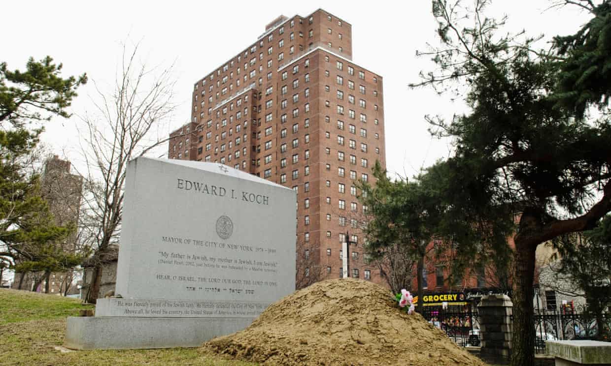 Former New York mayor Ed Koch’s grave in Trinity Church cemetery, New York.