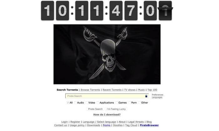 Countdown Timer Hints At Pirate Bay Return | Pirate Bay | The Guardian