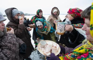 Minsk, Belarus Villagers take part in Kolyada holiday celebrations in the village of Martsiyanauka, east of the capital, to mark the end of a pagan winter holiday Kolyada, which over the centuries has merged with Orthodox Christmas celebrations