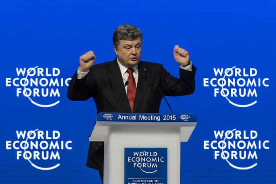 Ukrainian president Petro Poroshenko speaks during a session of the World Economic Forum (WEF) annual meeting on January 21, 2014 in Davos.