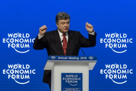 Ukrainian president Petro Poroshenko speaks during a session of the World Economic Forum (WEF) annual meeting on January 21, 2014 in Davos.