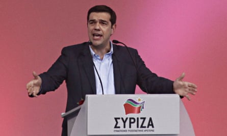 Syriza leader Alexis Tsipras gives a pre-election speech in Thessaloniki.