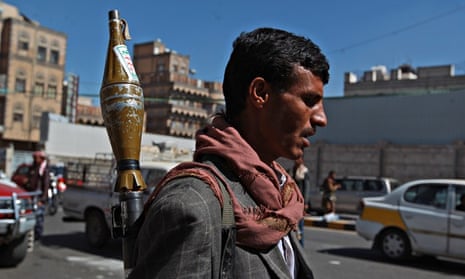 Houthi fighters in Sanaa