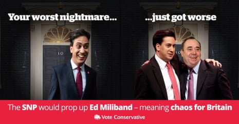 The Conservative party’s new election poster targets Labour and the SNP