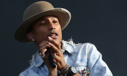 Pharrell Williams performs on the main stage at Wireless festival in Finsbury Park, London.