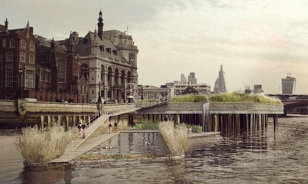 Artist's impression of the Thames Baths project from Chris at Studio Octopi.