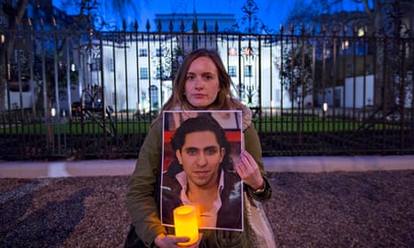 Vigil for Raif Badawi outside Saudi embassy, London