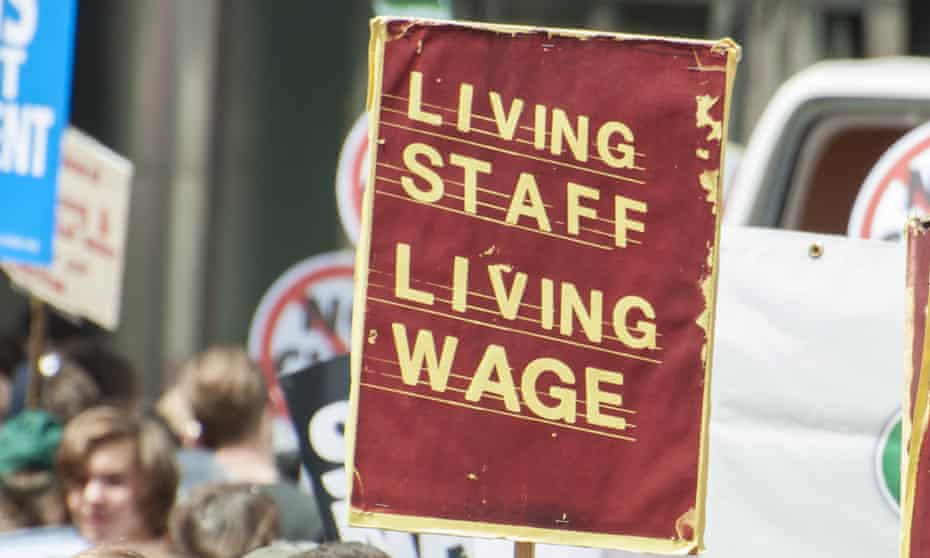 Living wage placard
