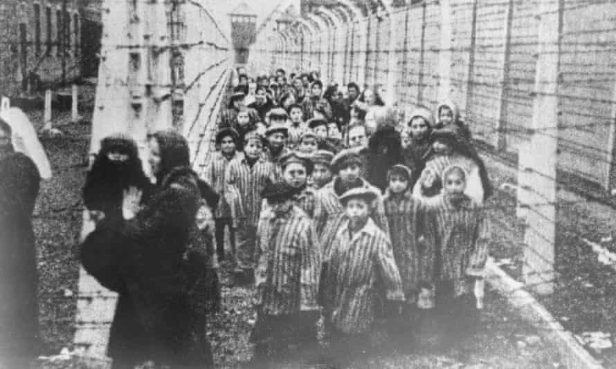 Children inmates of Auschwitz concentration camp after liberation in January 1945.