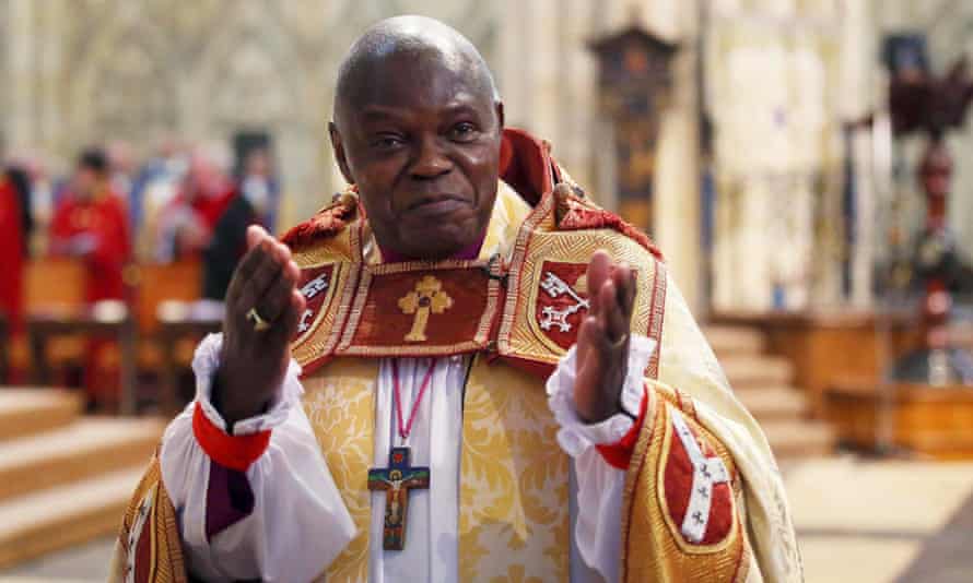 Archbishop of York John Sentamu applauds following the service where Libby Lane was consecrated as the first female bishop in the Church of England.