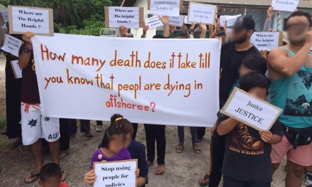 Nauru children asylum seekers protest on Australia Day