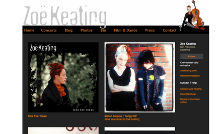 Zöe Keating's Bandcamp site.