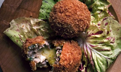 chicken croquettes stuffed with comte