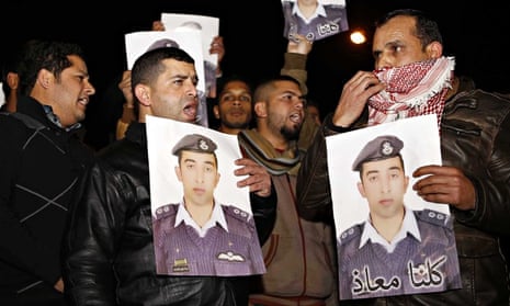 A demonstration in Amman calling for the release of Muadh al-Kasasbeh