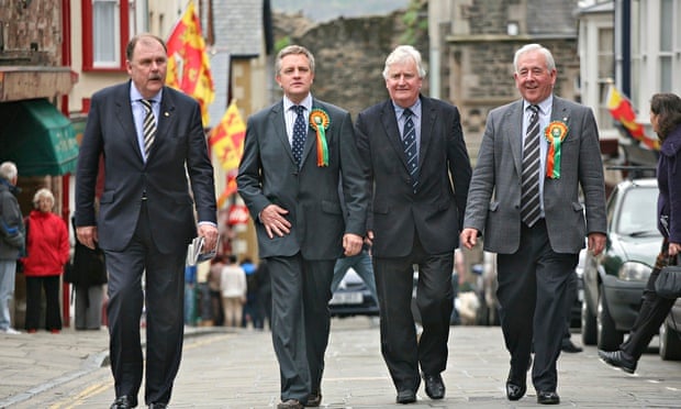 Elfyn Llwyd, Iwan Huws, Alun Ffred Jones and Dafydd Wigley of Plaid Cymru