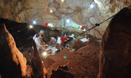 The excavation area of where the skull was found in western Galilee in a cave that had collapsed around 30,000 years ago.