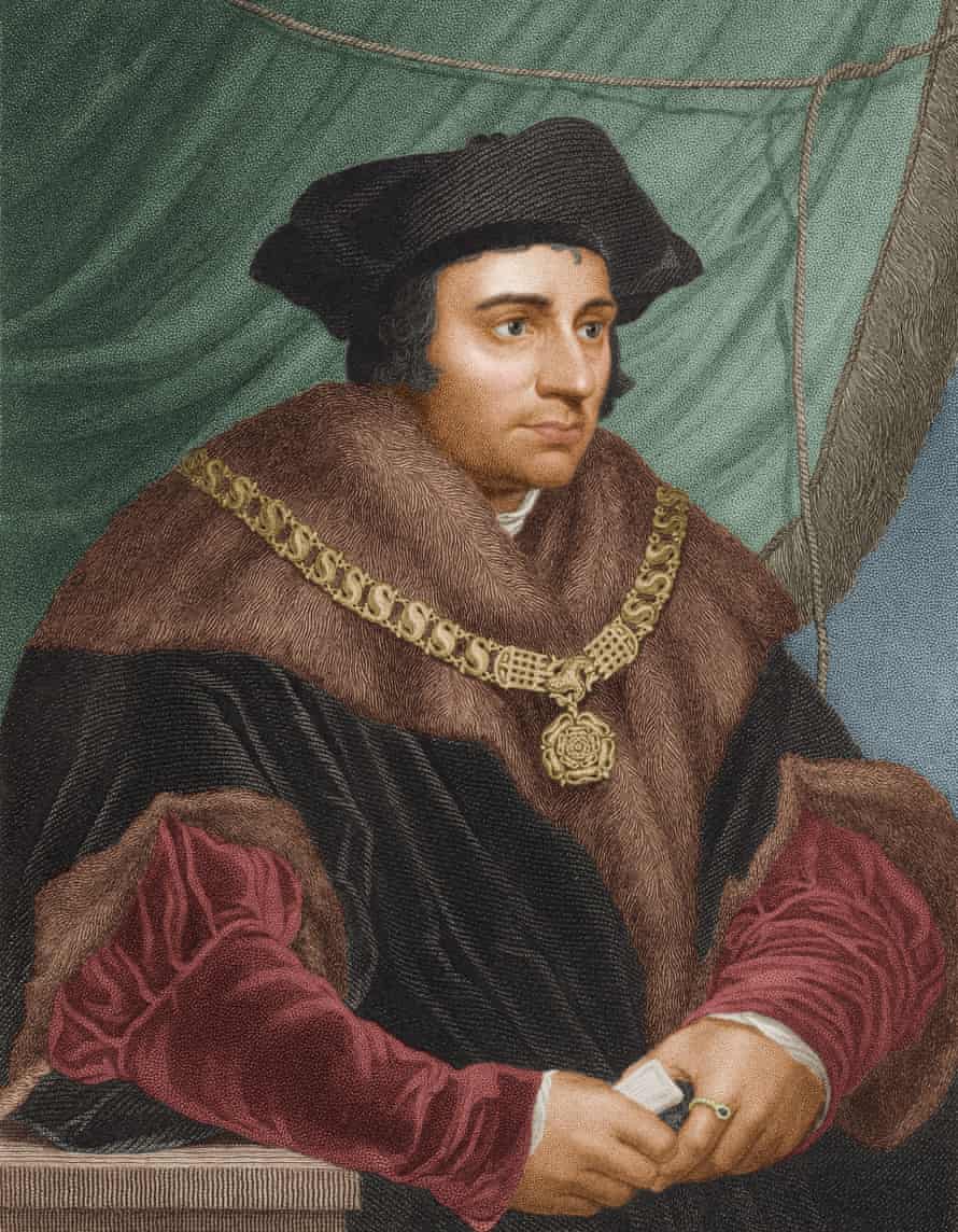 Portrait of Thomas More from a painting by Hans Holbein the Younger, 1527.