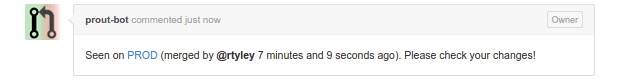Seen on PROD (merged by @rtyley 7 minutes and 9 seconds ago). Please check your changes!