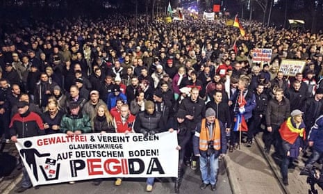 A Pegida march in Dresden, eastern Germany, last month.