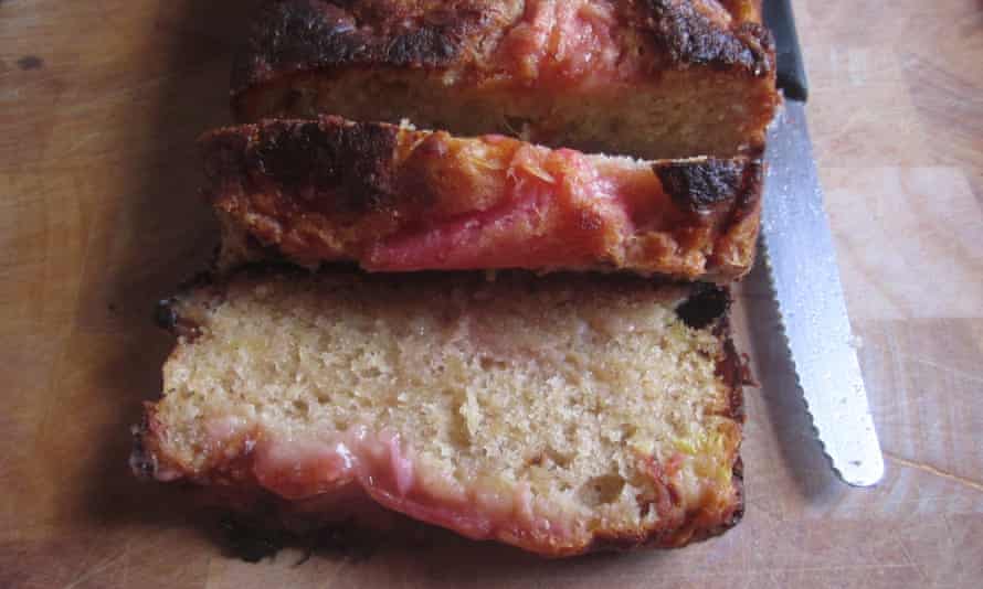 Slices of rhubarb loaf – great with a pot of tea.