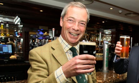 Farage pint in Belfast