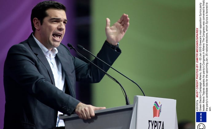 Syriza party leader Alexis Tsipras speaks at his party congress in Athens on Saturday.