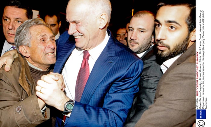 Former Greek prime minister George Papandreou arrives for the announcement of his new political party 'Democrats and Socialists' Movement.