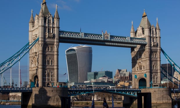 The Walkie-Talkie crashes into view behind Tower Bridge.