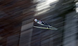 Rune Velta competes in Bischofshofen, Austria, the final venue of the the Four Hills Tournament
