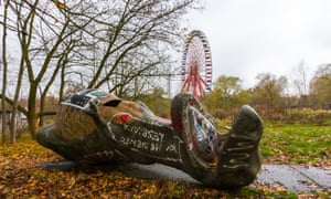 The graffiti-covered remains of a T-rex model and ferris wheel in Berlin’s Spreepark, which in its heyday as East Berlin’s only amusement park would see up to 1.5m visitors a year. It shut in 2001, after the owners were imprisoned for an ill-fated attempt to smuggle 180kg of cocaine back from Peru in the mast of a flying carpet ride. 