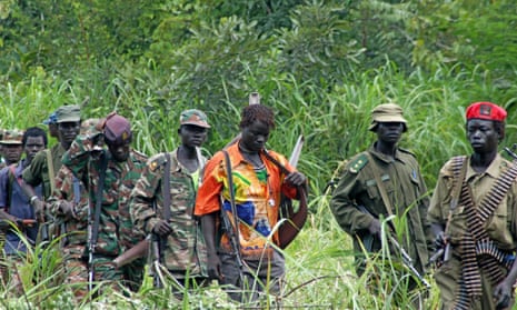 Members of Uganda's Lord's Resistance Army in the Democratic Republic of the Congo near the Sudanese border. AP