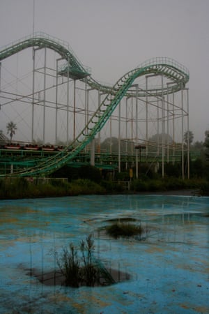 The Screw Coaster - a disused and dilapidating roller coaster at the closed down Nara Dreamland Themepark in Japan